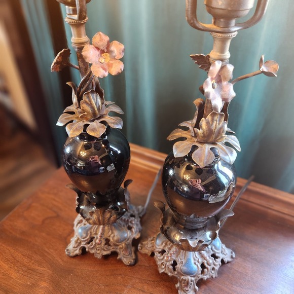Pr Antique Boudoir Lamps, Art Deco Era, WORKS! French - Picture 3 of 12